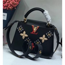 Louis Vuitton Capucines BB Flower Smile Top Handle Bag M94519 Black 2018 Louis Vuitton Capucines BB Flower Smile Top Handle Bag M94519 Black 2018