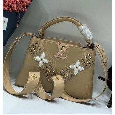 Louis Vuitton Capucines BB Flower Smile Top Handle Bag M94519 Beige 2018 Louis Vuitton Capucines BB Flower Smile Top Handle Bag M94519 Beige 2018