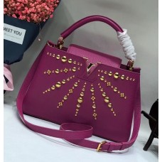 Louis Vuitton Capucines PM Sun sculpture Top Handle Bag M48864 Purple 2018 Louis Vuitton Capucines PM Sun sculpture Top Handle Bag M48864 Purple 2018