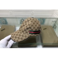 Gucci 200035 Original GG canvas baseball hat with Web In Beige/ebony Original GG