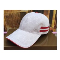 Gucci 200035 Original GG canvas baseball hat with Web In White/Silver Original GG Gucci 200035 Original GG canvas baseball hat with Web In White/Silver Original GG