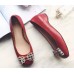 Gucci Metallic leather ballet flat 432605 red