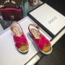Gucci velvet crossover platform sandal ‎505333 Shocking pink 2018