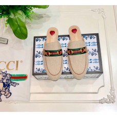 Gucci Web with Horsebit Princetown Canvas Slipper Beige/Brown 2019 Gucci Web with Horsebit Princetown Canvas Slipper Beige/Brown 2019