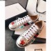 Gucci Ace Leather Low-Top Lovers Sneakers Web Star Silver 2018
