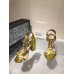 Gucci Leather t-strap sandal 424886 gold