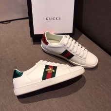 Gucci Ace Leather Low-Top Lovers Sneakers Green/Red Web Embroidered Bee WHITE 431942 Gucci Ace Leather Low-Top Lovers Sneakers Green/Red Web Embroidered Bee WHITE 431942