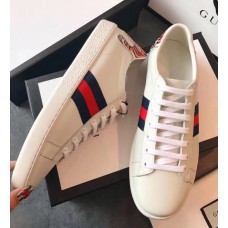 Gucci Ace Leather Print Low-Top Lovers Sneakers Blue/Red Web Creamy 2018 Gucci Ace Leather Print Low-Top Lovers Sneakers Blue/Red Web Creamy 2018