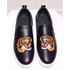 GUCCI CALFSKIN TIGER HEAD EMBROIDERY SNEAKERS FOR MEN/BLACK(AD-731106) GUCCI CALFSKIN TIGER HEAD EMBROIDERY SNEAKERS FOR MEN/BLACK(AD-731106)