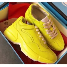 Gucci Rhyton Leather Sneakers Yellow 2019 Gucci Rhyton Leather Sneakers Yellow 2019