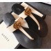 Gucci Leather Thong Sandals with Double G 497444 White