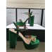 Gucci Heel 11cm Platform 2.5cm Sandals with Double G 573021 Green 2019