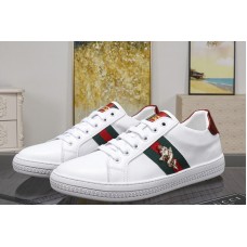 Men’s Gucci Ace embroidered sneaker White Leather with web Men’s Gucci Ace embroidered sneaker White Leather with web