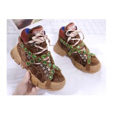 Men/Women’s Gucci Flashtrek sneaker with removable crystals Brown Suede Men/Women’s Gucci Flashtrek sneaker with removable crystals Brown Suede
