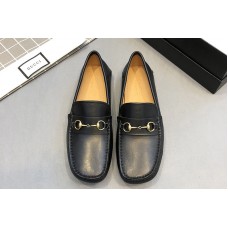 Mens Gucci Leather driver with Horsebit Black Leather