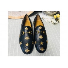 Women’s Gucci 505281 Jordaan embroidered leather loafer Black Leather