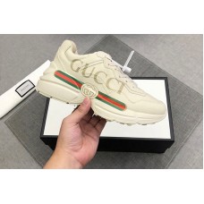 Mens and Womens Gucci 528892 Rhyton Gucci logo leather sneaker Mens and Womens Gucci 528892 Rhyton Gucci logo leather sneaker
