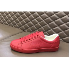 Gucci 599147 Men’s Ace sneaker with Interlocking G in Hibiscus red leather