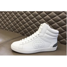 Gucci 625672 Men’s high-top Ace sneaker in White leather