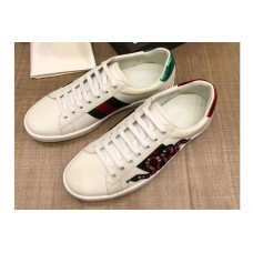 Gucci 456230 Ace embroidered sneaker With Embroidered Kingsnake White Leather Mens and Women Size Gucci 456230 Ace embroidered sneaker With Embroidered Kingsnake White Leather Mens and Women Size
