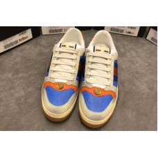 Gucci 546163 Screener leather sneaker blue and white leather Gucci 546163 Screener leather sneaker blue and white leather