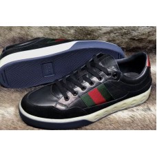 Gucci 386750 Ace leather sneaker and shoes Black Leather Gucci 386750 Ace leather sneaker and shoes Black Leather