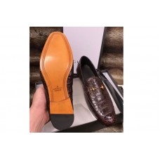 Gucci 526297 Horsebit leather loafer and shoes Brown Real Crocodile Leather Gucci 526297 Horsebit leather loafer and shoes Brown Real Crocodile Leather