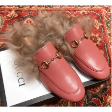 Gucci Princetown Leather Fur Slipper Pink Gucci Princetown Leather Fur Slipper Pink