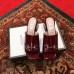 Gucci Patent Leather Horsebit 5cm Mid-Heel Slides 543188 Burgundy 2019