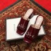 Gucci Patent Leather Horsebit 5cm Mid-Heel Slides 543188 Burgundy 2019