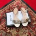 Gucci Leather Double G Flat Sandals 524631 Gold 2019