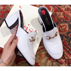 Gucci Princetown Horsebit Leather Slipper Mules White 2019 Gucci Princetown Horsebit Leather Slipper Mules White 2019