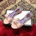 Gucci Heel 2cm Patent Leather Silver-toned Spikes Mules with Bow Nude Pink 2019