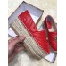 Gucci Leather Platform Espadrilles Red With Double G 2019
