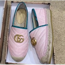 Gucci Chevron Raffia Espadrilles With Double G 577374/578547 Pink 2019 Gucci Chevron Raffia Espadrilles With Double G 577374/578547 Pink 2019