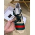 Gucci Green/Red Web Platform 10cm Espadrille with Grosgrain Lace-up 525728