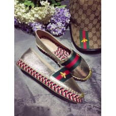 Gucci Embroidered web espadrilles gold Gucci Embroidered web espadrilles gold