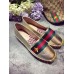 Gucci Embroidered web espadrilles gold