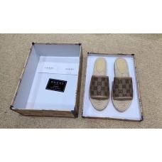 Gucci Canvas GG Espadrilles Slides Sandals Beige 2019 Gucci Canvas GG Espadrilles Slides Sandals Beige 2019