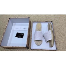Gucci Canvas GG Espadrilles Slides Sandals White 2019 Gucci Canvas GG Espadrilles Slides Sandals White 2019