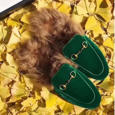 Gucci Princetown Calfskin Horsebit Detail Slipper With Fur Green 2017 Gucci Princetown Calfskin Horsebit Detail Slipper With Fur Green 2017