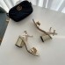 Gucci Heel 7.5cm Leather Sandals with Double G 453379 Gold