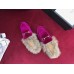 Gucci Princetown Velet Horsebit Detail Slipper With Fur 448657 Fuchsia 2017