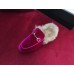Gucci Princetown Velet Horsebit Detail Slipper With Fur 448657 Fuchsia 2017