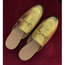 Gucci Princetown Leather Horsebit Detail Slipper 423513 Gold 2017 Gucci Princetown Leather Horsebit Detail Slipper 423513 Gold 2017