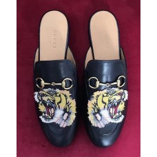 Gucci Princetown Calfskin Horsebit Detail Embroidered Tiger Slipper 2017 Gucci Princetown Calfskin Horsebit Detail Embroidered Tiger Slipper 2017