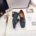 Gucci Leather Double G mid-heel preal loafer shoes Navy(Y30-721702)