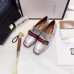 Gucci Leather Double G mid-heel loafer shoes Metallic silver(Y30-721709)
