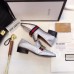 Gucci Leather Double G mid-heel loafer shoes Metallic silver(Y30-721709)