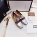 Gucci Leather Double G mid-heel loafer shoes Metallic silver(Y30-721709)